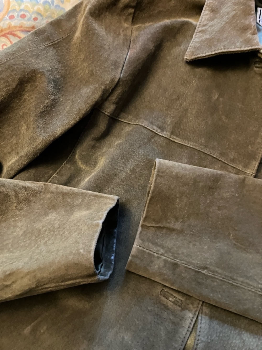 Vintage suede leather rustic jacket, size 8 from Clio - Picture 16 of 16